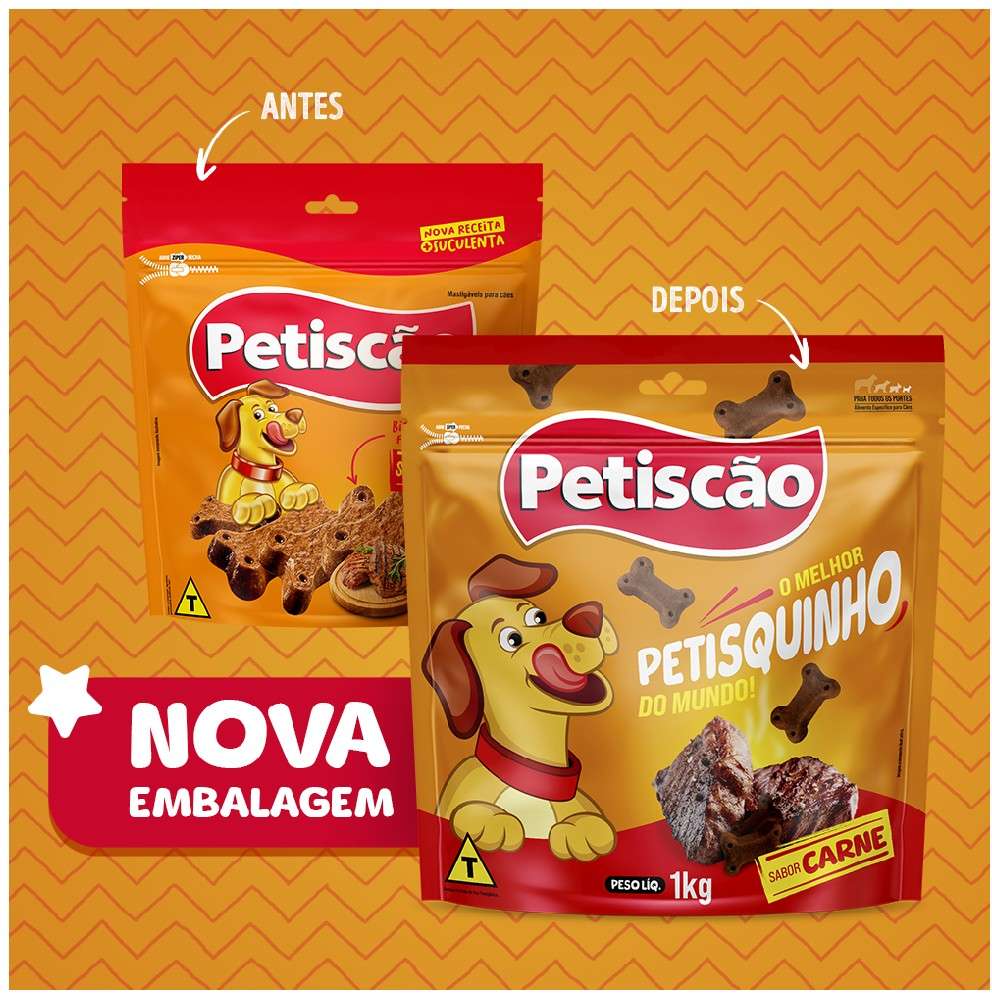 PETISQUINHO PETISCÃO PARA CÃES SABOR CARNE OSSINHO 1KG - Imagem 2