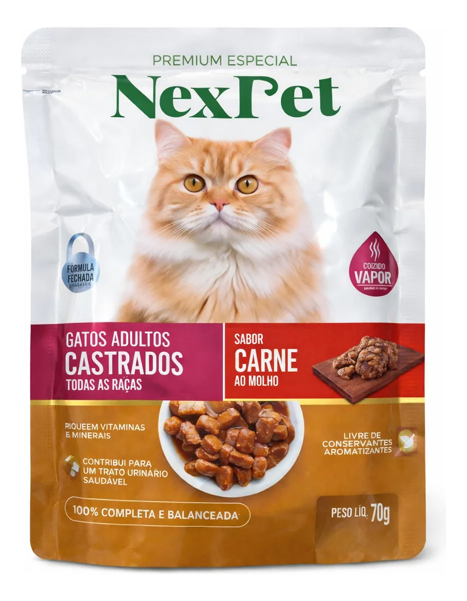 SACHÊ NEXPET GATO CARNE 70G