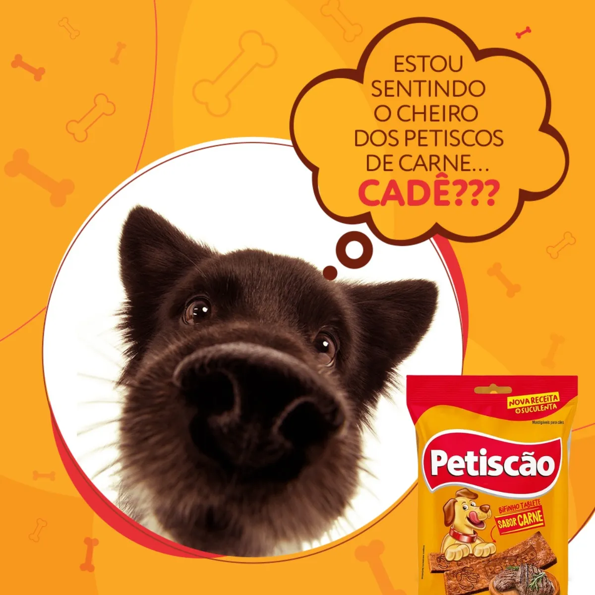 PETISQUINHO PETISCÃO PARA CÃES SABOR CARNE OSSINHO 1KG - Imagem 4