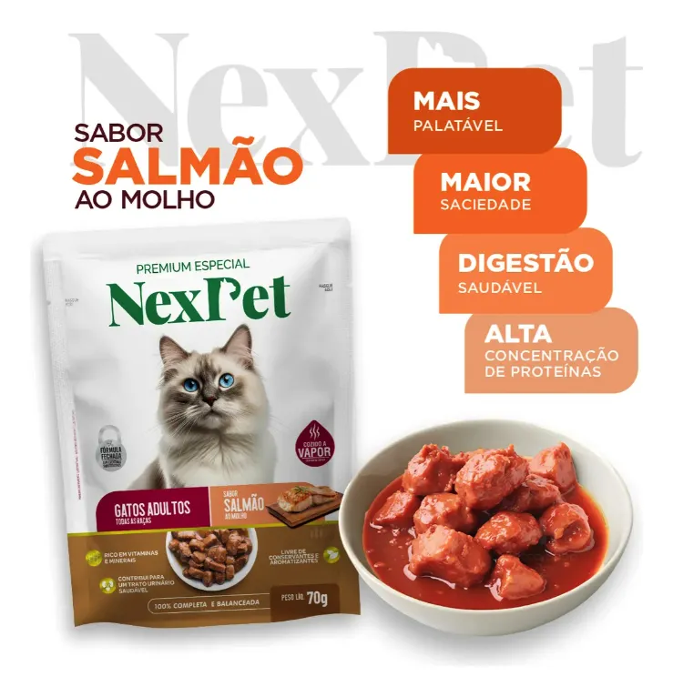 SACHÊ NEXPET GATO SALMÃO 70G - Imagem 3