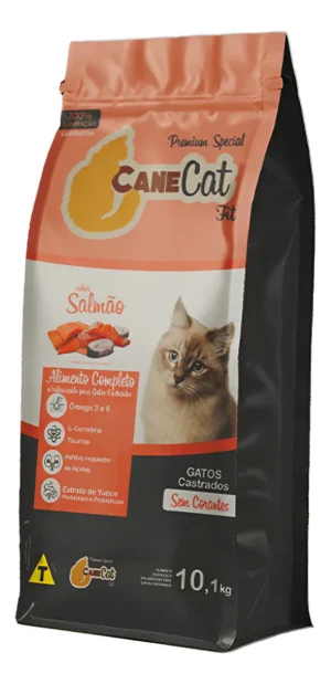 RAÇÃO PARA GATOS CANE CAT SALMÃO CASTRADO 10,1KG