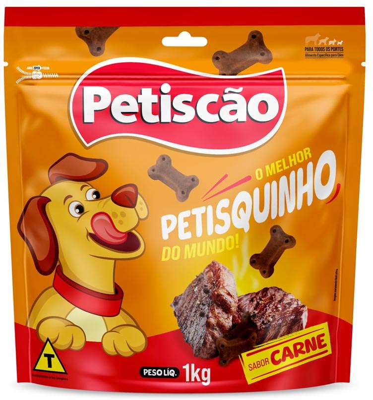 PETISQUINHO PETISCÃO PARA CÃES SABOR CARNE OSSINHO 1KG