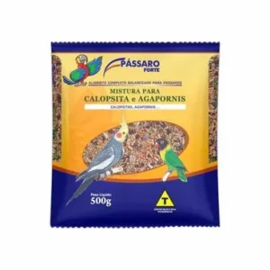 MISTURA PARA CALOPSITA E AGAPORNIS PASSÁRO FORTE 500G