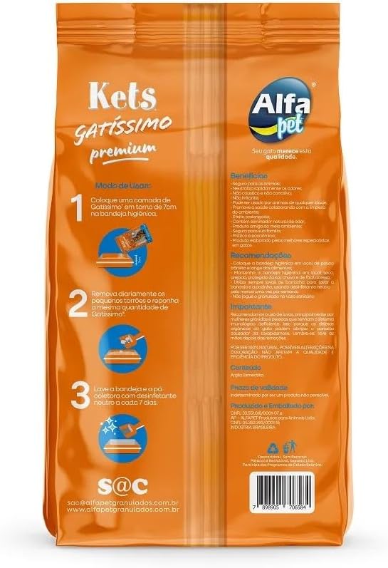 AREIA SANITÁRIA GATÍSSIMO PREMIUM 12KG SEM PERFUME - Imagem 3