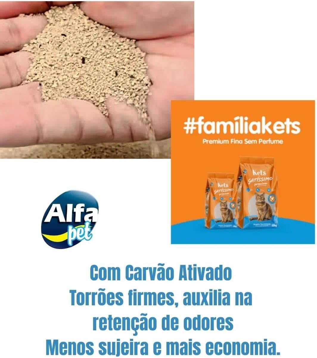 AREIA SANITÁRIA GATÍSSIMO PREMIUM 12KG SEM PERFUME - Imagem 5