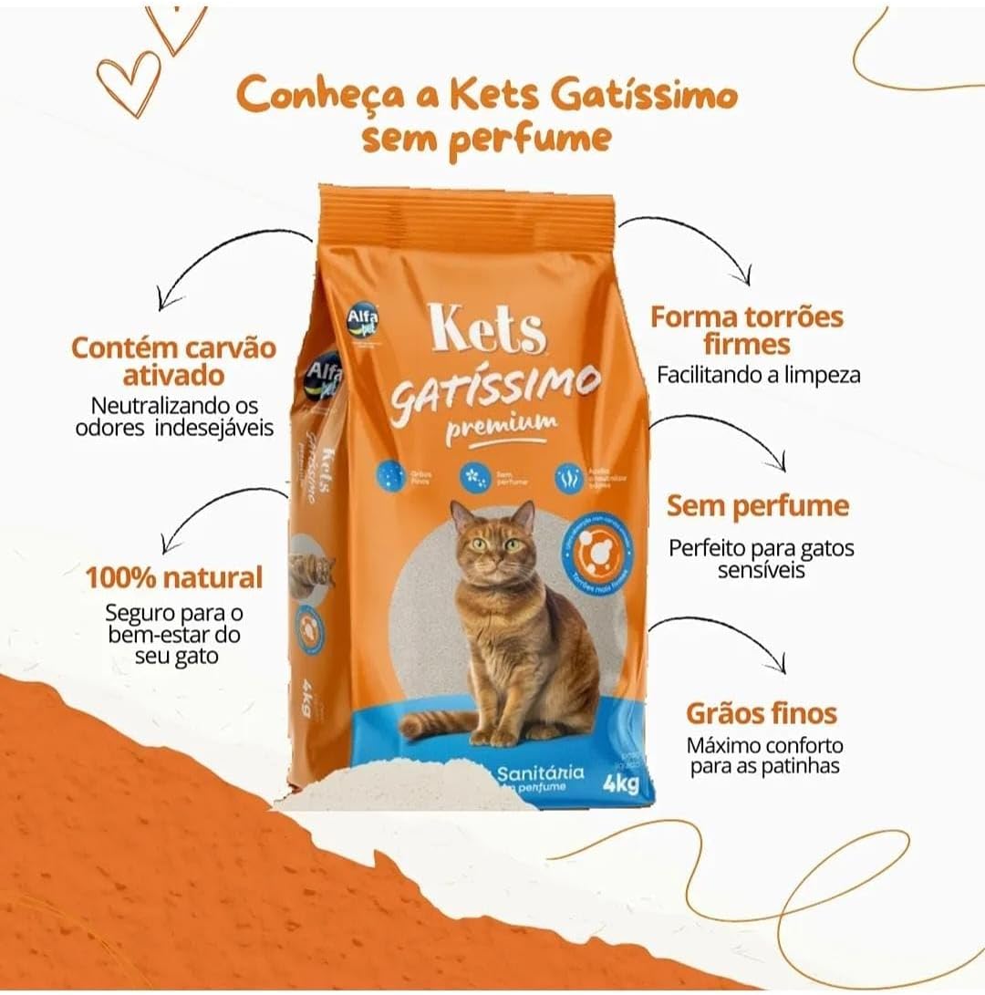 AREIA SANITÁRIA GATÍSSIMO PREMIUM 12KG SEM PERFUME - Imagem 6