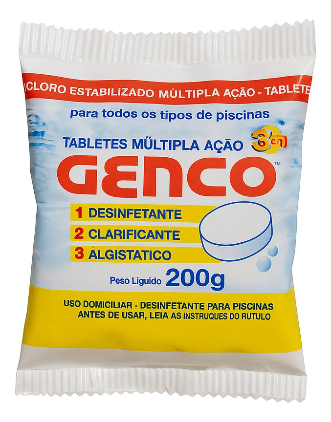 PASTILHA CLORO GENCO 3EM1 200G