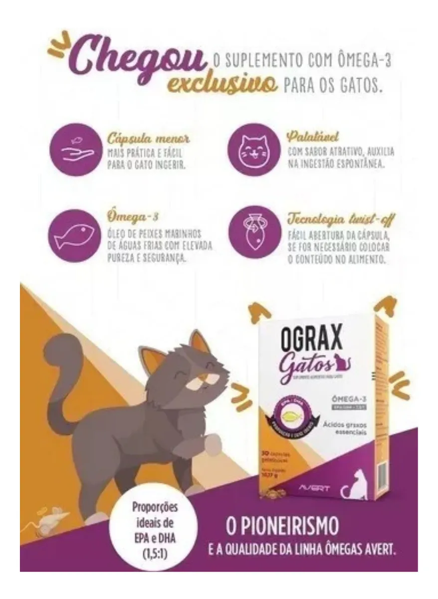 OGRAX GATOS 30 CÁPSULAS 13,27G - Imagem 3
