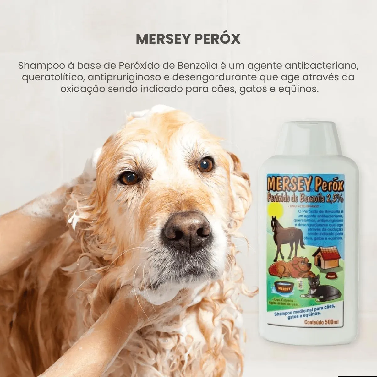 SHAMPOO MERSEY PERÓX 500ML PERÓXIDO DE BENZOÍLA - Imagem 3