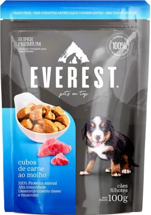 RAÇÃO ÚMIDA EVEREST CÃES FILHOTES CARNE 100G