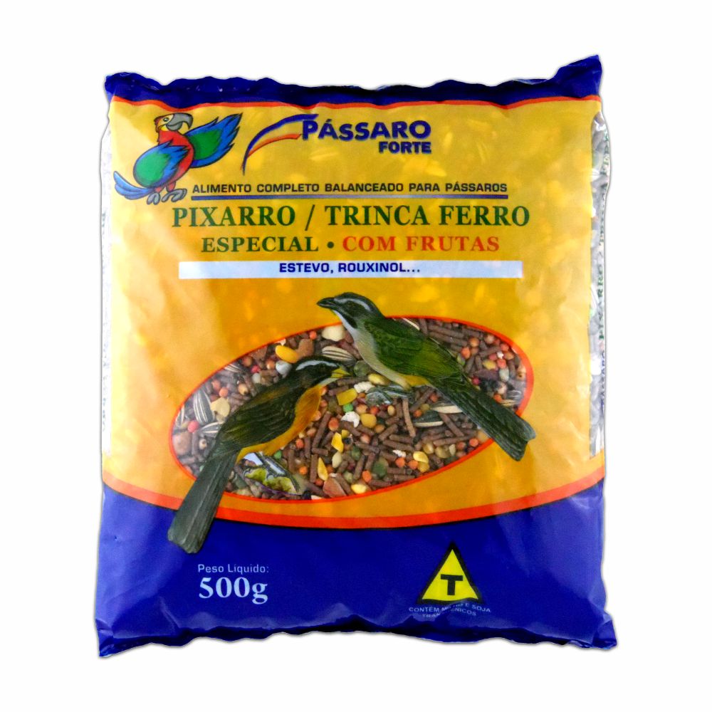 MISTURA PIXARRO/TRINCA FERRO COM FRUTAS PASSÁRO FORTE 500G
