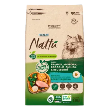RAÇÃO PREMIER NATTU CÃES ADULTOS PEQUENO PORTE ABÓBORA 1KG