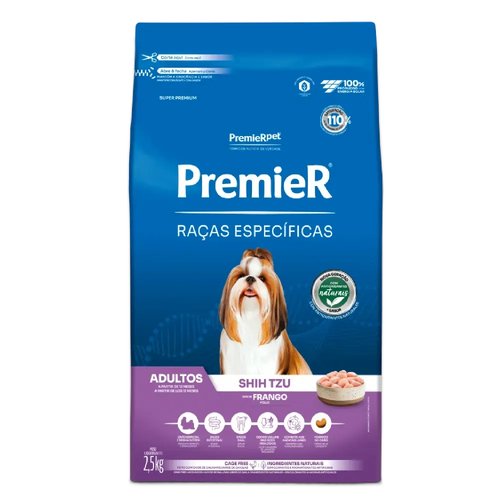 RAÇÃO PREMIER ADULTO RAÇAS ESPECÍFICAS SHIH TZU 2,5KG