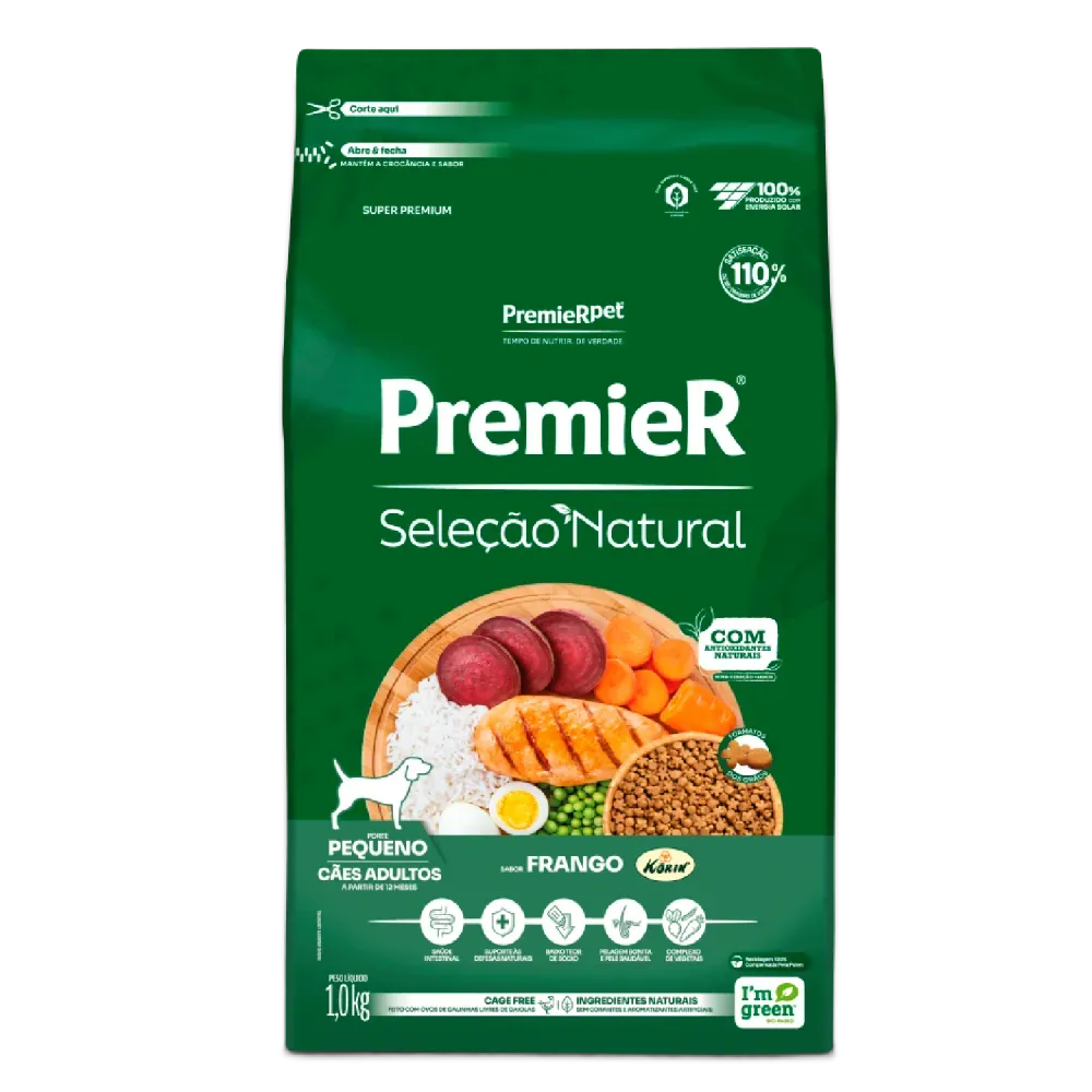 RAÇÃO PREMIER SELEÇÃO NATURAL CÃES ADULTOS RAÇAS PEQUENAS FRANGO 1KG