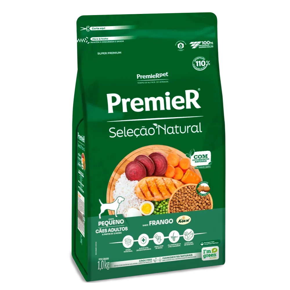 RAÇÃO PREMIER SELEÇÃO NATURAL CÃES ADULTOS RAÇAS PEQUENAS FRANGO 1KG - Imagem 2